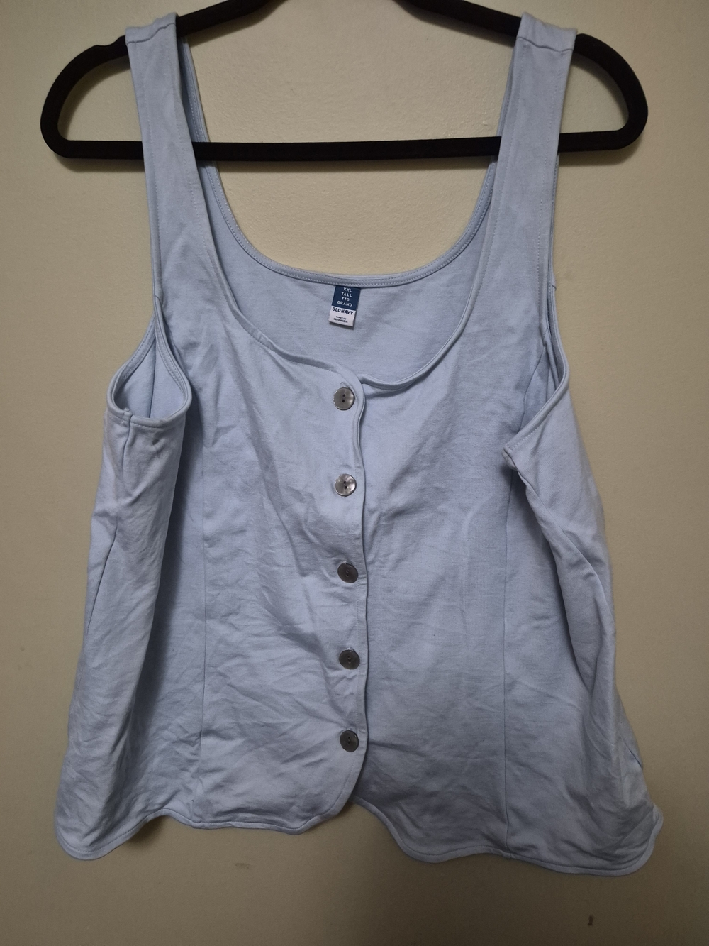 Old Navy Pale Blue Button-Front Tank Top
